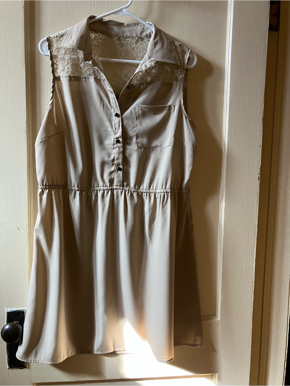 Speed Control Lace-Yoke Sleeveless Dress